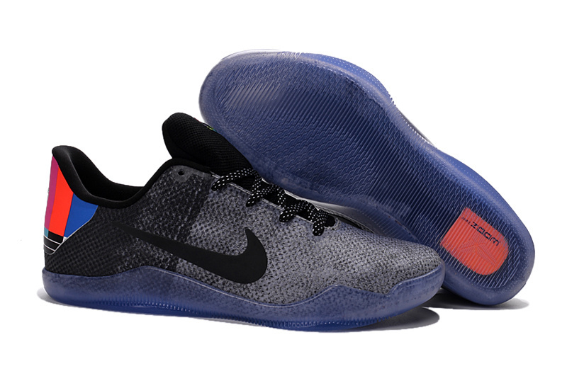 Nike Kobe 11 Black Grey TV Version Woven Basketball Shoes - Click Image to Close